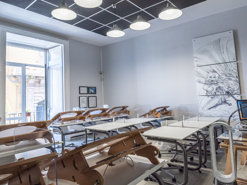 Foto della sede di Napoli della scuola Comics